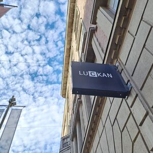 The organization Luckan's sign in Helsinki.