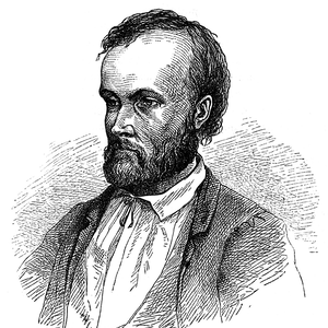 Mustavalkoinen piirros miehestä, jolla on takki ja kauluspaita sekä solmio.